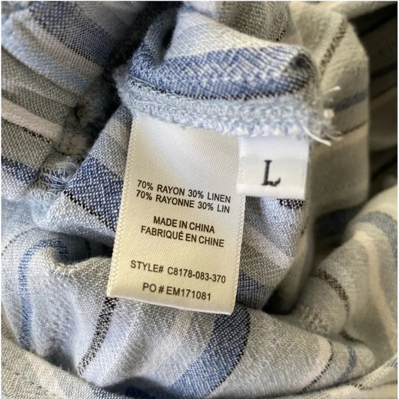 Cloth & Stone Striped Tie Back Rayon Linen Blue romper
Jumpsuit pants Size Large - Picture 10 of 15